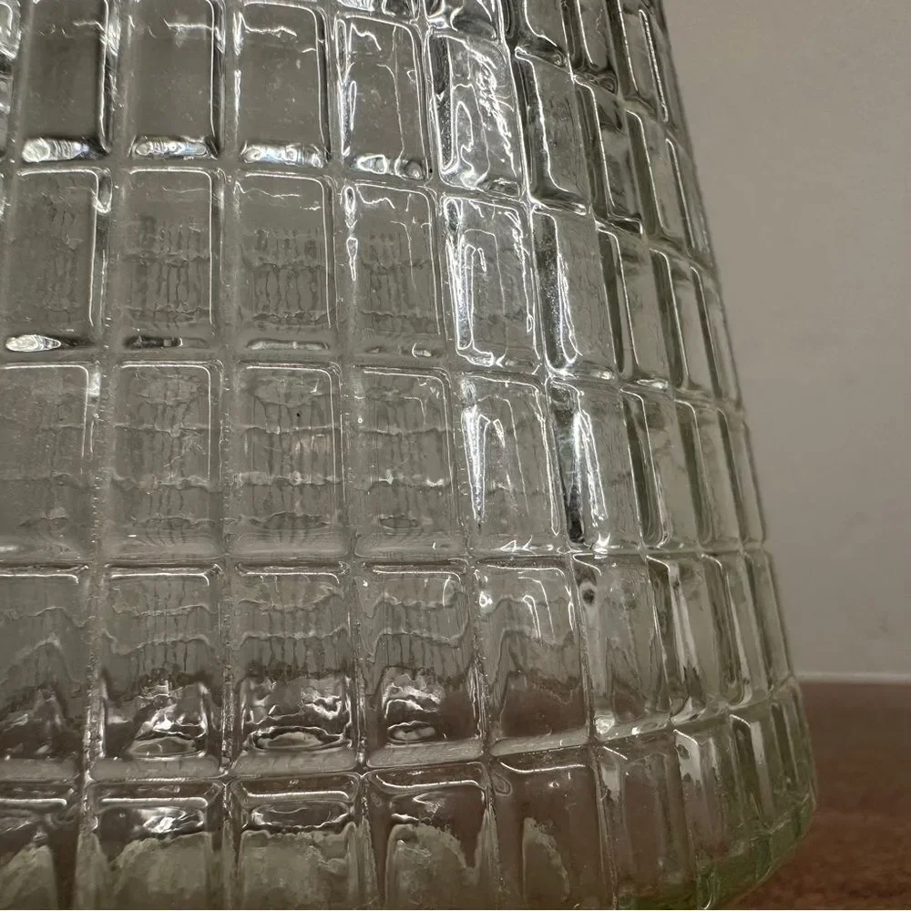 Vtg Vintage MCM molded glass depression glass Decanter and stopper